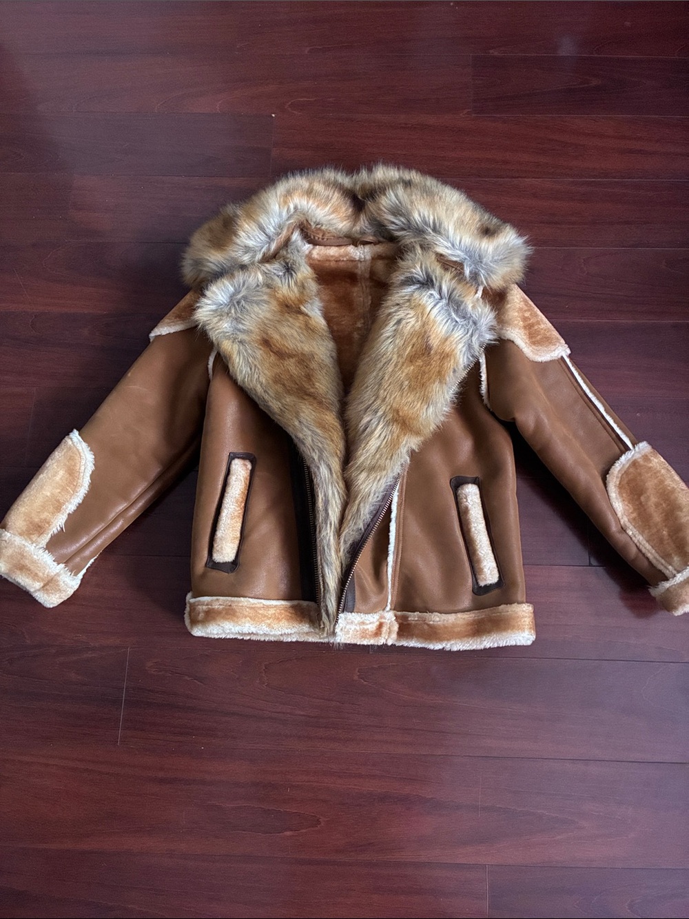 Jordan Craig Kids Faux Shearling Flight Jacket - Brown